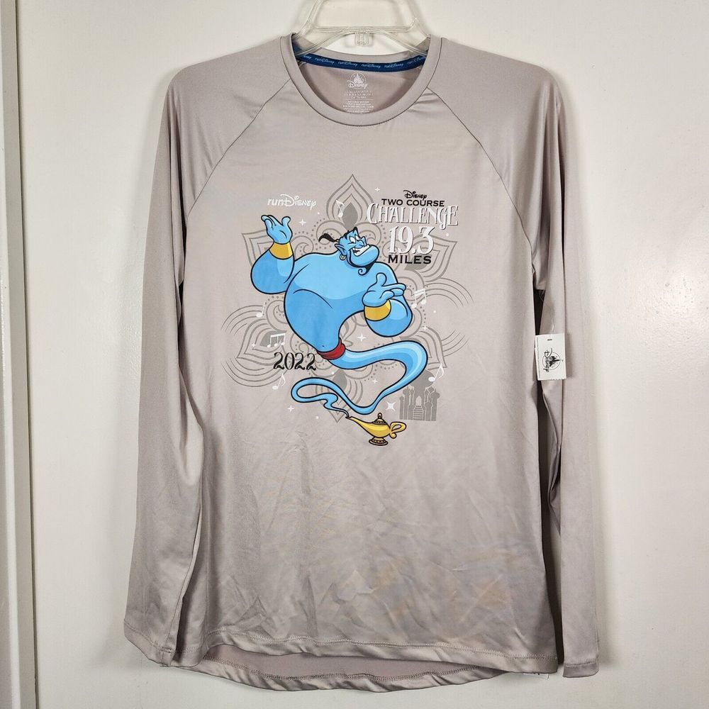 Disney Run Disney Two Course Challenge 19.3 Genie Long Sleeve‎ Shirt Small NEW